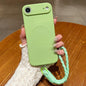 Solid Color Liquid Silicone Magnetic Phone Case with Lanyard, For iPhone Air