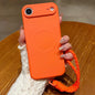 Solid Color Liquid Silicone Magnetic Phone Case with Lanyard, For iPhone Air