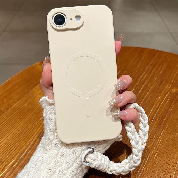 Solid Color Liquid Silicone Magnetic Phone Case with Lanyard, For iPhone 17e / 16e