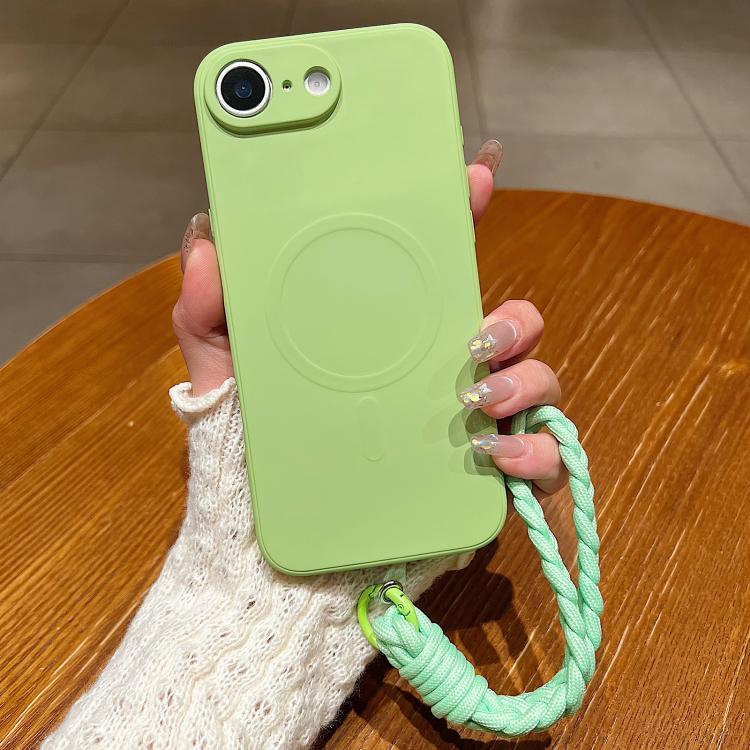 Solid Color Liquid Silicone Magnetic Phone Case with Lanyard, For iPhone 17e / 16e