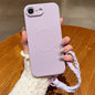 Solid Color Liquid Silicone Magnetic Phone Case with Lanyard, For iPhone 17e / 16e