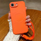 Solid Color Liquid Silicone Magnetic Phone Case with Lanyard, For iPhone 17e / 16e