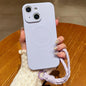 Solid Color Liquid Silicone Magnetic Phone Case with Lanyard, For iPhone 13