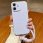 Solid Color Liquid Silicone Magnetic Phone Case with Lanyard, For iPhone 12