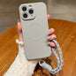 Solid Color Liquid Silicone Magnetic Phone Case with Lanyard, For iPhone 11 Pro Max