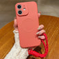 Solid Color Liquid Silicone Magnetic Phone Case with Lanyard, For iPhone 11