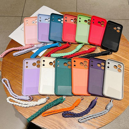 Solid Color Liquid Silicone Magnetic Phone Case with Lanyard, For iPhone 11