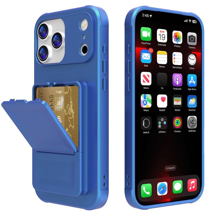 Skin Feel TPU Hidden Mirror Card Bag Phone Case with Stand, For iPhone 17 Pro Max, For iPhone 17 Pro, For iPhone 17, For iPhone Air