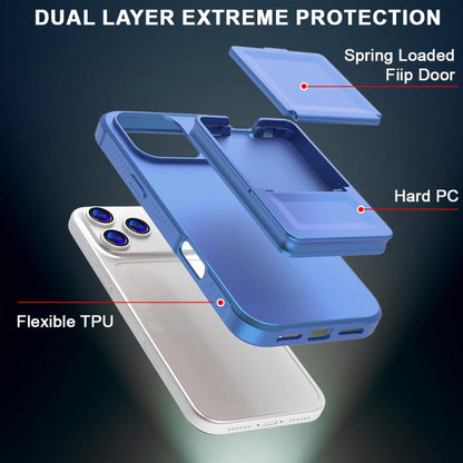 Skin Feel TPU Hidden Mirror Card Bag Phone Case with Stand, For iPhone 17 Pro Max, For iPhone 17 Pro, For iPhone 17, For iPhone Air