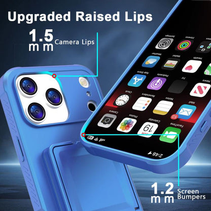 Skin Feel TPU Hidden Mirror Card Bag Phone Case with Stand, For iPhone 17 Pro Max, For iPhone 17 Pro, For iPhone 17, For iPhone Air