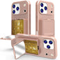 Skin Feel TPU Hidden Mirror Card Bag Phone Case with Stand, For iPhone 17 Pro Max, For iPhone 17 Pro, For iPhone 17, For iPhone Air
