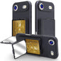 Skin Feel TPU Hidden Mirror Card Bag Phone Case with Stand, For iPhone 17 Pro Max, For iPhone 17 Pro, For iPhone 17, For iPhone Air