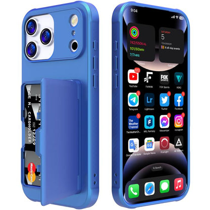 Skin Feel PC Hybrid TPU Horizontal Hidden Mirror Card Bag Phone Case, For iPhone 17 Pro Max, For iPhone 17 Pro, For iPhone 17, For iPhone Air