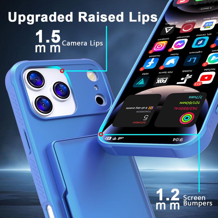 Skin Feel PC Hybrid TPU Horizontal Hidden Mirror Card Bag Phone Case, For iPhone 17 Pro Max, For iPhone 17 Pro, For iPhone 17, For iPhone Air
