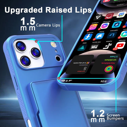 Skin Feel PC Hybrid TPU Horizontal Hidden Mirror Card Bag Phone Case, For iPhone 17 Pro Max, For iPhone 17 Pro, For iPhone 17, For iPhone Air