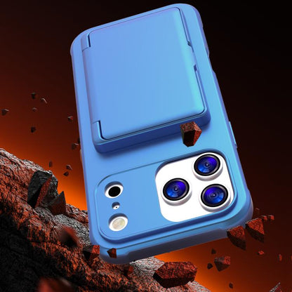 Skin Feel PC Hybrid TPU Horizontal Hidden Mirror Card Bag Phone Case, For iPhone 17 Pro Max, For iPhone 17 Pro, For iPhone 17, For iPhone Air