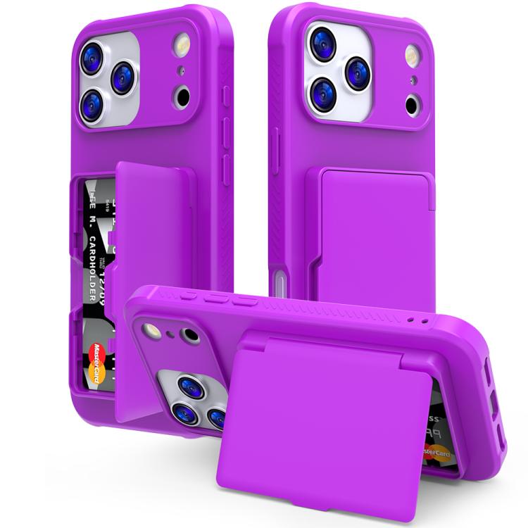Skin Feel PC Hybrid TPU Horizontal Hidden Mirror Card Bag Phone Case, For iPhone 17 Pro Max, For iPhone 17 Pro, For iPhone 17, For iPhone Air