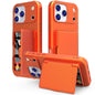 Skin Feel PC Hybrid TPU Horizontal Hidden Mirror Card Bag Phone Case, For iPhone 17 Pro Max, For iPhone 17 Pro, For iPhone 17, For iPhone Air