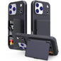 Skin Feel PC Hybrid TPU Horizontal Hidden Mirror Card Bag Phone Case, For iPhone 17 Pro Max, For iPhone 17 Pro, For iPhone 17, For iPhone Air