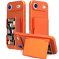 Skin Feel PC Hybrid TPU Horizontal Hidden Mirror Card Bag Phone Case, For iPhone 17 Pro Max, For iPhone 17 Pro, For iPhone 17, For iPhone Air
