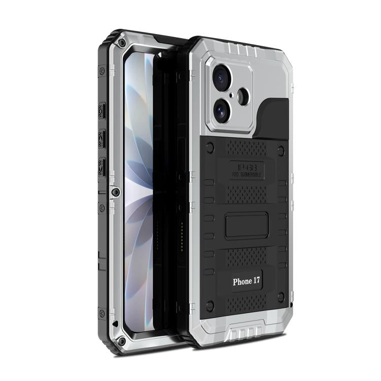 Four-proof Metal Hybrid Silicone Phone Case, For iPhone 17 Pro Max, For iPhone 17 Pro, For iPhone 17, For iPhone Air