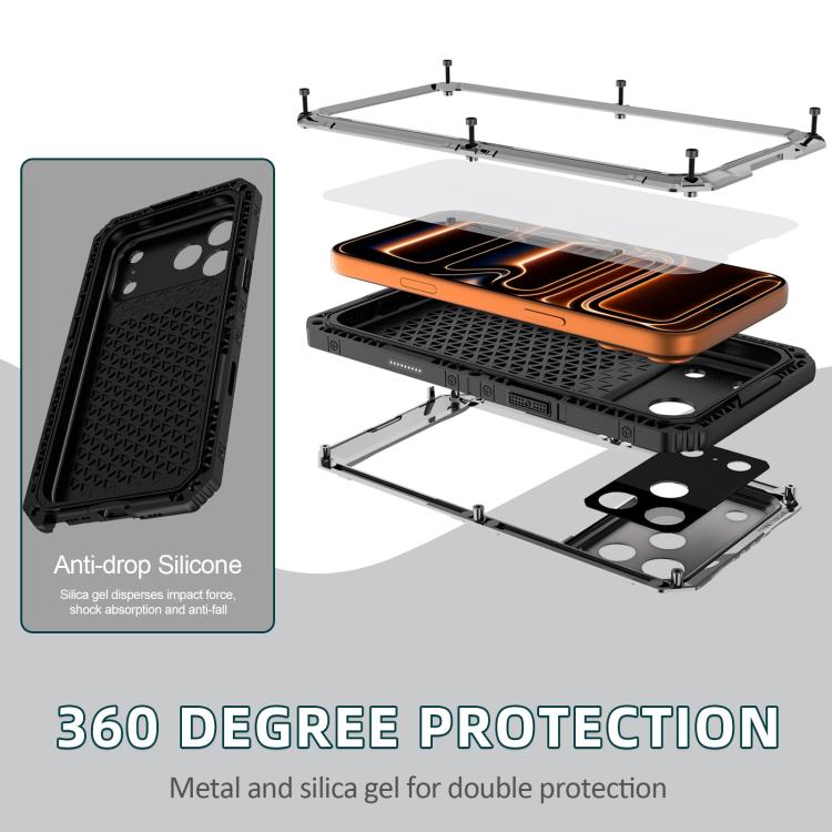Four-proof Metal Hybrid Silicone Phone Case, For iPhone 17 Pro Max, For iPhone 17 Pro, For iPhone 17, For iPhone Air