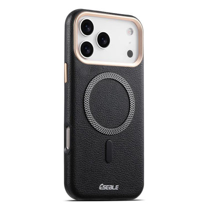 ESEBLE L2 Litchi Texture Metal Lens Magnetic Phone Case, For iPhone 17 Pro Max, For iPhone 17 Pro, For iPhone 17, For iPhone Air, For iPhone 16 Pro Max, For iPhone 16 Pro, For iPhone 16, For iPhone 15 Pro Max