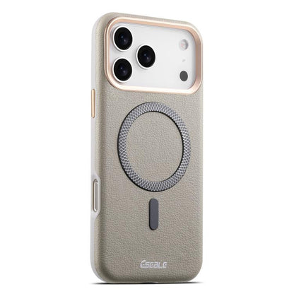 ESEBLE L2 Litchi Texture Metal Lens Magnetic Phone Case, For iPhone 17 Pro Max, For iPhone 17 Pro, For iPhone 17, For iPhone Air, For iPhone 16 Pro Max, For iPhone 16 Pro, For iPhone 16, For iPhone 15 Pro Max