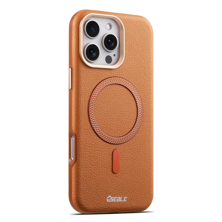 ESEBLE L2 Litchi Texture Metal Lens Magnetic Phone Case, For iPhone 17 Pro Max, For iPhone 17 Pro, For iPhone 17, For iPhone Air, For iPhone 16 Pro Max, For iPhone 16 Pro, For iPhone 16, For iPhone 15 Pro Max