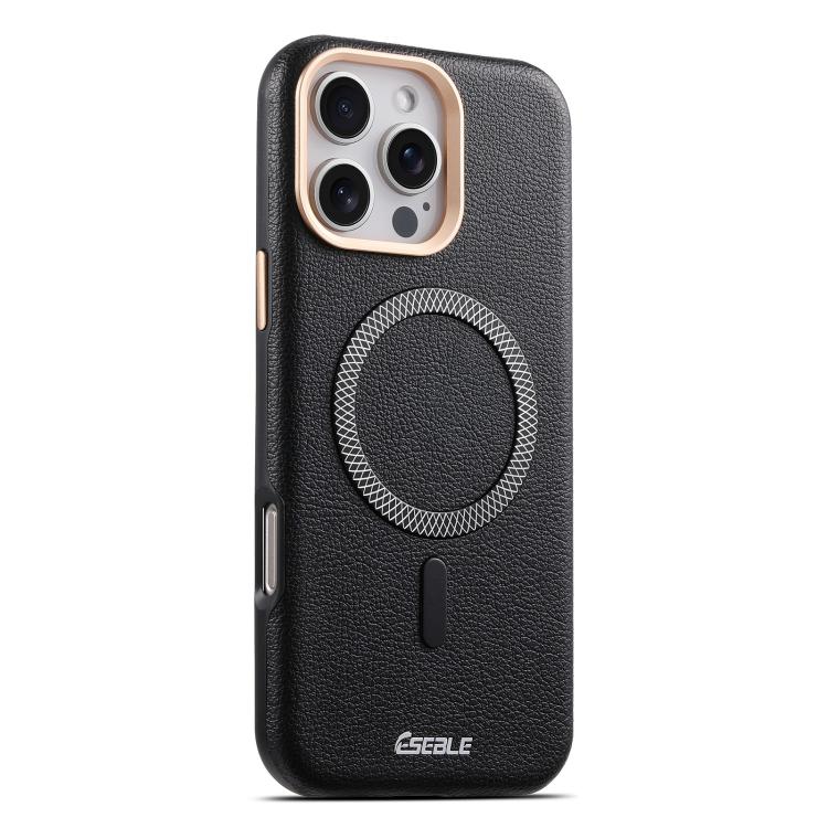 ESEBLE L2 Litchi Texture Metal Lens Magnetic Phone Case, For iPhone 17 Pro Max, For iPhone 17 Pro, For iPhone 17, For iPhone Air, For iPhone 16 Pro Max, For iPhone 16 Pro, For iPhone 16, For iPhone 15 Pro Max