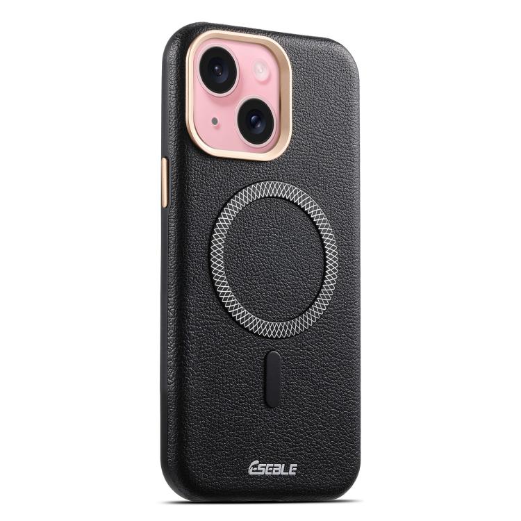 ESEBLE L2 Litchi Texture Metal Lens Magnetic Phone Case, For iPhone 15 Pro, For iPhone 15, For iPhone 14 / 13, For iPhone 14 Pro, For iPhone 14 Pro Max, For iPhone 13 Pro Max, For iPhone 13 Pro