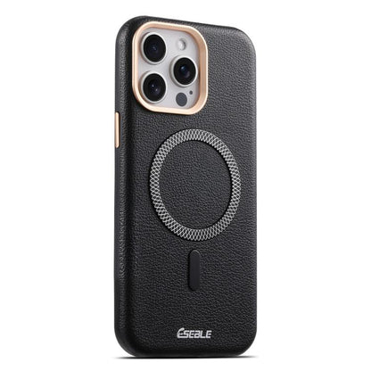 ESEBLE L2 Litchi Texture Metal Lens Magnetic Phone Case, For iPhone 15 Pro, For iPhone 15, For iPhone 14 / 13, For iPhone 14 Pro, For iPhone 14 Pro Max, For iPhone 13 Pro Max, For iPhone 13 Pro