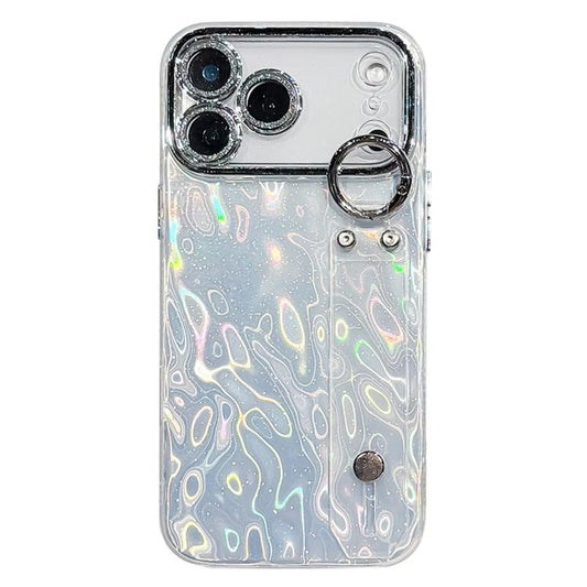 Plating Wrinkled Texture Wristband Holder TPU Phone Case with Lens Film, For iPhone 17 Pro Max, For iPhone 17 Pro, For iPhone 17, For iPhone Air, For iPhone 16 Pro Max, For iPhone 16 Pro, For iPhone 16 Plus, For iPhone 16