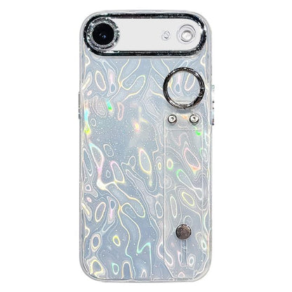 Plating Wrinkled Texture Wristband Holder TPU Phone Case with Lens Film, For iPhone 17 Pro Max, For iPhone 17 Pro, For iPhone 17, For iPhone Air, For iPhone 16 Pro Max, For iPhone 16 Pro, For iPhone 16 Plus, For iPhone 16