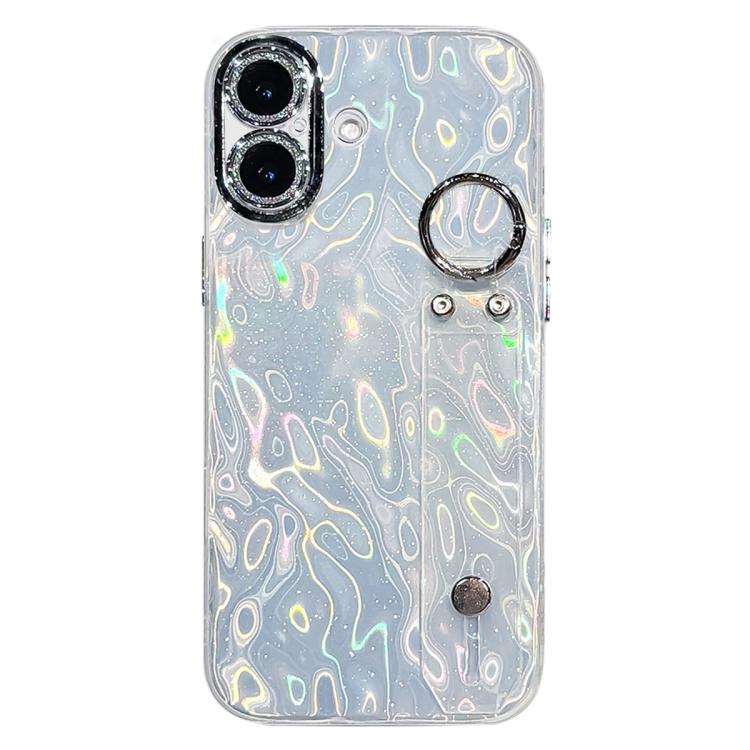Plating Wrinkled Texture Wristband Holder TPU Phone Case with Lens Film, For iPhone 17 Pro Max, For iPhone 17 Pro, For iPhone 17, For iPhone Air, For iPhone 16 Pro Max, For iPhone 16 Pro, For iPhone 16 Plus, For iPhone 16
