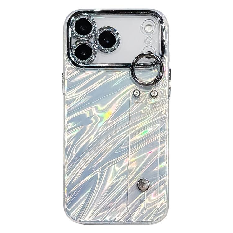 Plating Ripples Texture Wristband Holder TPU Phone Case with Lens Film, For iPhone 17 Pro Max, For iPhone 17 Pro, For iPhone 17, For iPhone Air, For iPhone 16 Pro Max, For iPhone 16 Pro, For iPhone 16 Plus, For iPhone 16