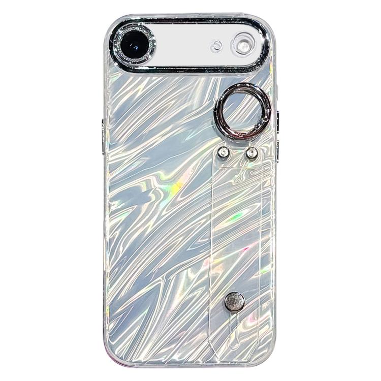 Plating Ripples Texture Wristband Holder TPU Phone Case with Lens Film, For iPhone 17 Pro Max, For iPhone 17 Pro, For iPhone 17, For iPhone Air, For iPhone 16 Pro Max, For iPhone 16 Pro, For iPhone 16 Plus, For iPhone 16