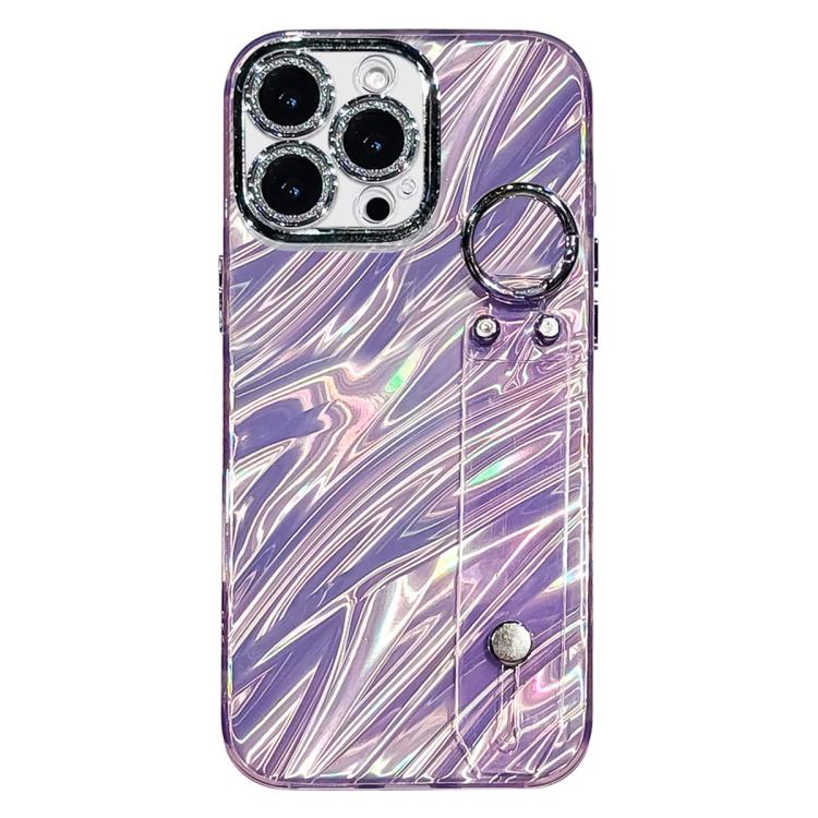 Plating Ripples Texture Wristband Holder TPU Phone Case with Lens Film, For iPhone 17 Pro Max, For iPhone 17 Pro, For iPhone 17, For iPhone Air, For iPhone 16 Pro Max, For iPhone 16 Pro, For iPhone 16 Plus, For iPhone 16