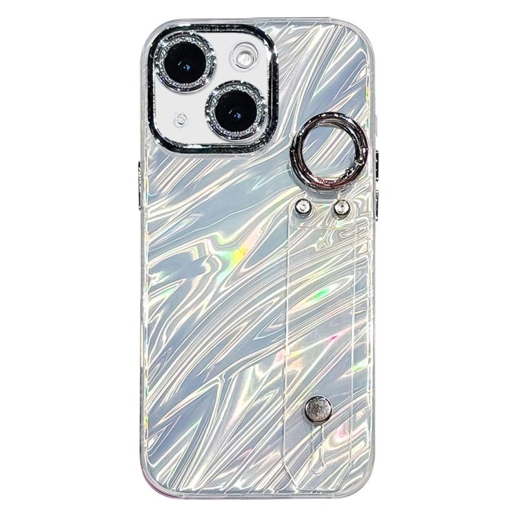 Plating Ripples Texture Wristband Holder TPU Phone Case with Lens Film, For iPhone 15 Pro Max, For iPhone 15 Pro, For iPhone 15, For iPhone 14, For iPhone 14 Pro, For iPhone 14 Pro Max, For iPhone 13 Pro Max, For iPhone 13 Pro