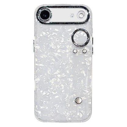 Plating Shell Texture Wristband Holder TPU Phone Case with Lens Film, For iPhone 17 Pro Max, For iPhone 17 Pro, For iPhone 17, For iPhone Air, For iPhone 16 Pro Max, For iPhone 16 Pro, For iPhone 16 Plus, For iPhone 16