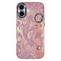 Plating Feather-Gauze Texture Wristband Holder TPU Phone Case with Lens Film, For iPhone 17 Pro Max, For iPhone 17 Pro, For iPhone 17, For iPhone Air, For iPhone 16 Pro Max, For iPhone 16 Pro, For iPhone 16 Plus, For iPhone 16