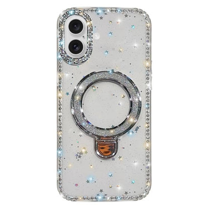 Rhinestone Glitter Kickstand Dual-side IMD Phone Case, For iPhone 17 Pro Max, For iPhone 17 Pro, For iPhone 17, For iPhone Air