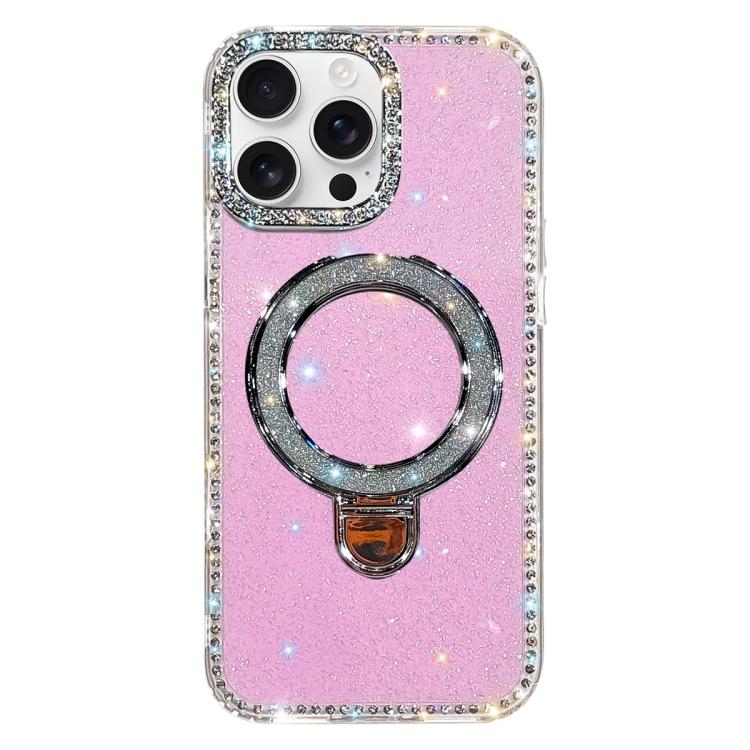 Rhinestone Glitter Kickstand Dual-side IMD Phone Case, For iPhone 16 Pro Max, For iPhone 16 Pro, For iPhone 16 Plus, For iPhone 16