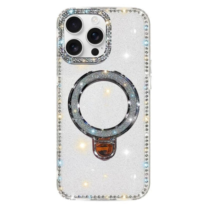 Rhinestone Glitter Kickstand Dual-side IMD Phone Case, For iPhone 16 Pro Max, For iPhone 16 Pro, For iPhone 16 Plus, For iPhone 16