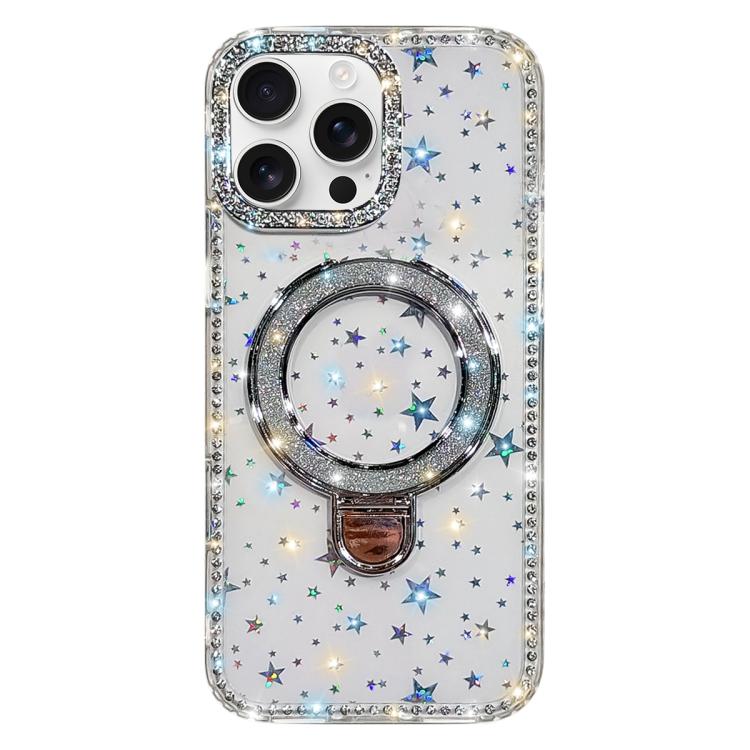 Rhinestone Glitter Kickstand Dual-side IMD Phone Case, For iPhone 16 Pro Max, For iPhone 16 Pro, For iPhone 16 Plus, For iPhone 16