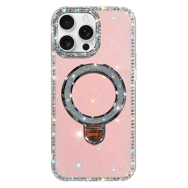 Rhinestone Glitter Kickstand Dual-side IMD Phone Case, For iPhone 16 Pro Max, For iPhone 16 Pro, For iPhone 16 Plus, For iPhone 16