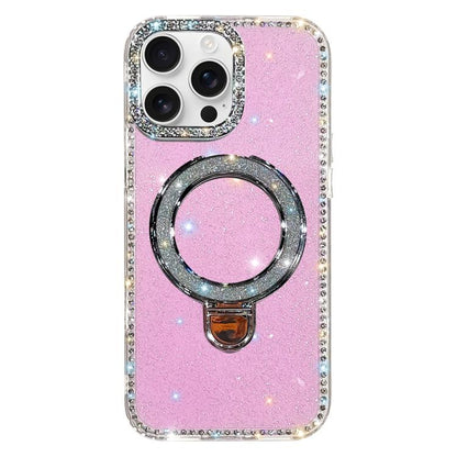 Rhinestone Glitter Kickstand Dual-side IMD Phone Case, For iPhone 16 Pro Max, For iPhone 16 Pro, For iPhone 16 Plus, For iPhone 16