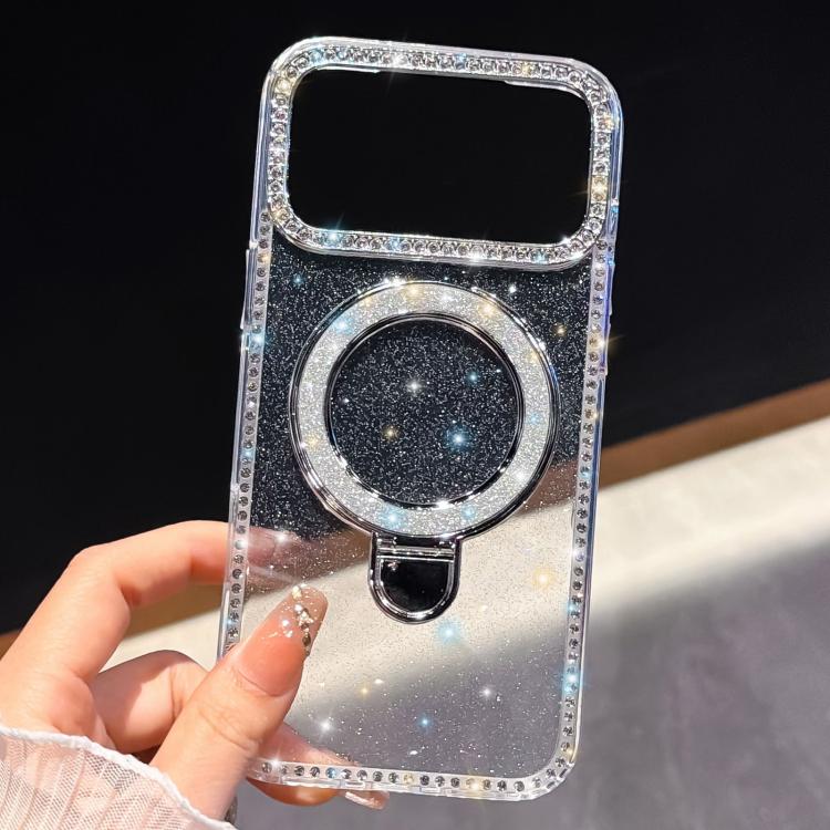 Rhinestone Glitter Kickstand Dual-side IMD Phone Case, For iPhone 14 Pro, For iPhone 14 Pro Max, For iPhone 13 Pro Max, For iPhone 13 Pro