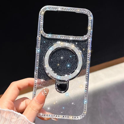 Rhinestone Glitter Kickstand Dual-side IMD Phone Case, For iPhone 14 Pro, For iPhone 14 Pro Max, For iPhone 13 Pro Max, For iPhone 13 Pro