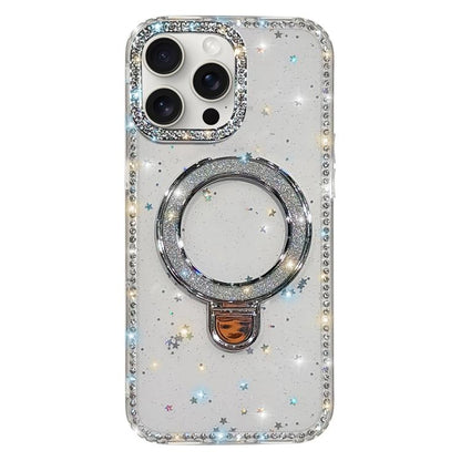 Rhinestone Glitter Kickstand Dual-side IMD Phone Case, For iPhone 14 Pro, For iPhone 14 Pro Max, For iPhone 13 Pro Max, For iPhone 13 Pro